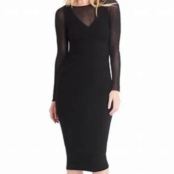 MICHAEL STARS Mesh Ruched Dress--Sizes XS--SMALL--MEDIUM